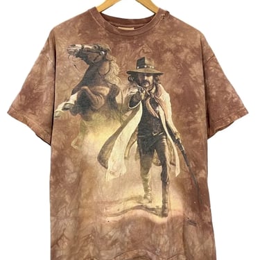 Vintage Y2K Cowboy Gun Fighter Distressed The Mountain T-Shirt XL