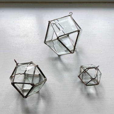 3D Disco Prism Ornament - Squares - beveled glass suncatcher - stained glass - rainbows - prism - eco friendly 