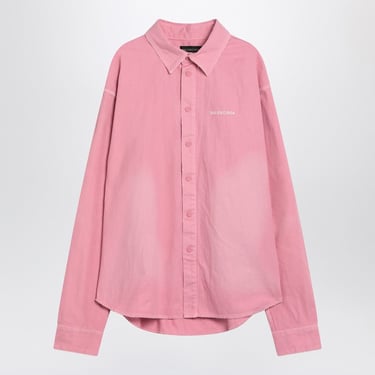 Balenciaga Baby Pink Denim Shirt Women