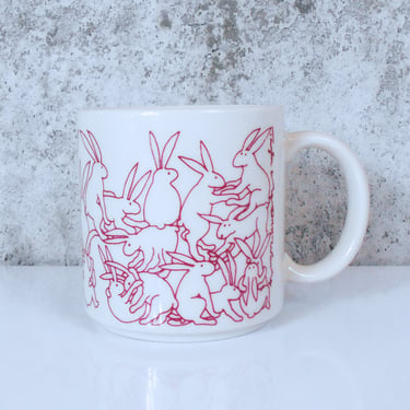 Vintage Taylor & Ng Naughty Rabbits Animates Mug - Bunny Rabbit Orgy Mug 