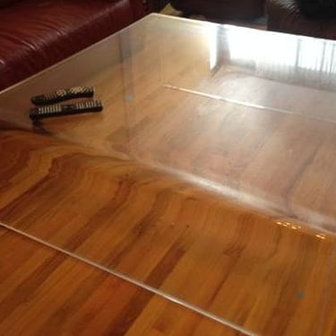 Mid-Century Modern Large Square Lucite Waterfall Coffee Table 