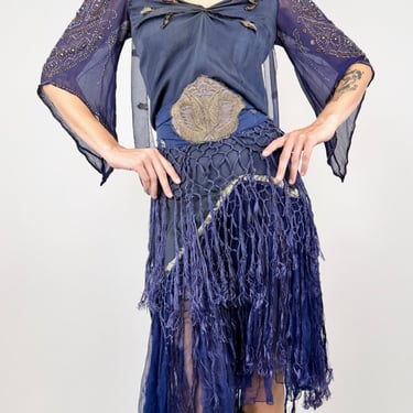 Wearing Starlight Boudoir Queen Silk Fringe Dress