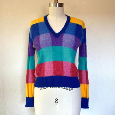 1980s Esprit rayon rainbow stripe sweater 