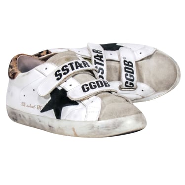 Golden Goose - Ivory w/ Leopard Back "Old- School" Sneaker Sz 8