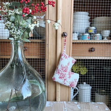 Lavender stocking sachet made from vintage French fabric 