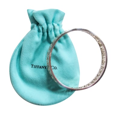 Tiffany &amp; Co Sterling Silver Laser Cut Bangle Bracelet