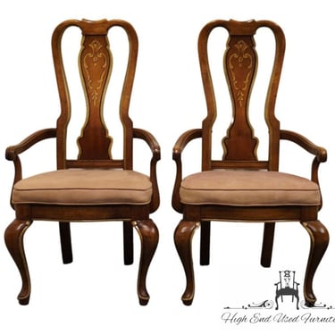 Set of 2 AMERICAN FURNITURE Co. Italian Neoclassical Tuscan Style Dining Arm Chairs 