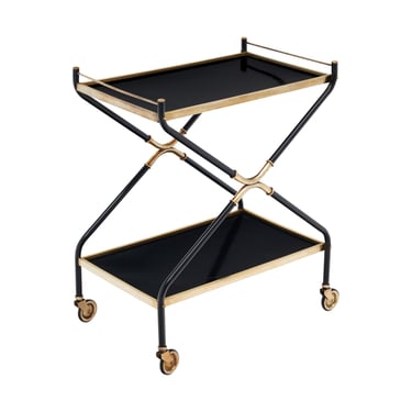 Mid-Century French Ebonized Bar Cart