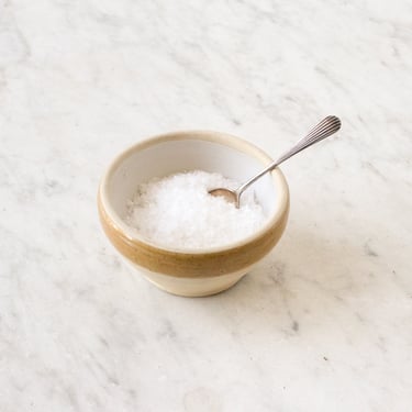 Petite Stoneware Bowl With Silver Spoon