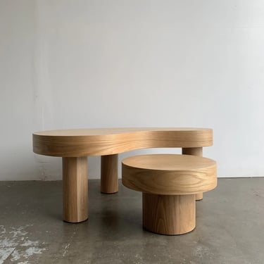 Smallest Version - Kidney Two Tiered Coffee Table Set 