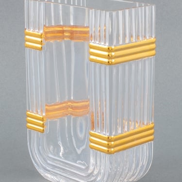 Christian Dior Gaudron Gold Glass Vase