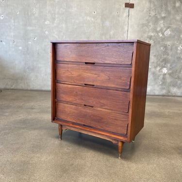 Mid Century Walnut Highboy Dresser Mainline by Hooker