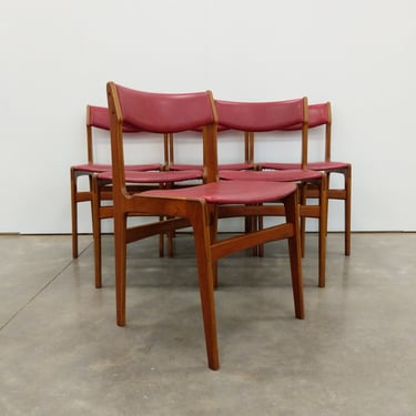 Set of 6 Vintage Danish Mid Century Modern Erik Buch Dining Chairs 