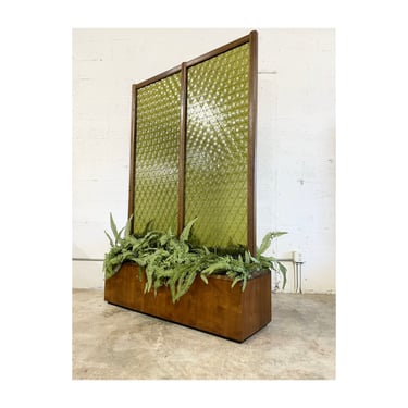 Mid Century Room Divider with Planter 
