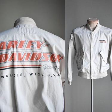 Vintage Khaki Harley Davidson Racing Jacket 