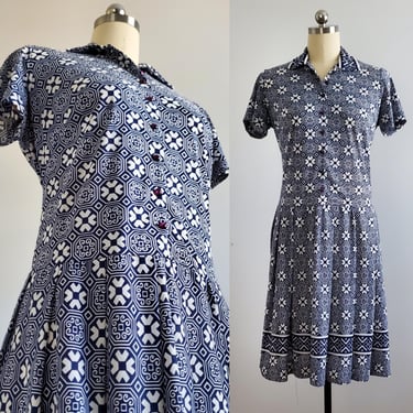 1960s Drop Waist dress in 1920s Style by The Stroller - 60s Flapper Dress - 60s Women's Vintage Size Large/XL 