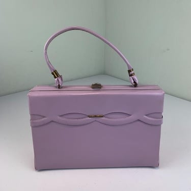 Never In Their Wildest Dreams - Vintage 1950s 1960s Lavender Purple Soft Vinyl Handbag Purse - 