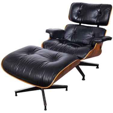 Mid Century Modern Eames Herman Miller Rosewood Lounge Chair & Ottoman 1986 