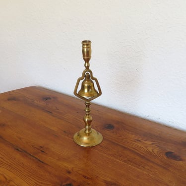 Vintage Brass Tavern Bell Candle Holder 13