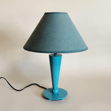 TEAL POSTMODERN LAMP w/ Shade 