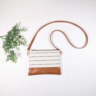Small Crossbody Bag/ Minimalist Stripe/ Vegan Leather/ Boho Crossbody/ 