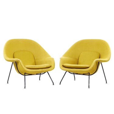 Eero Saarinen for Knoll Mid Century Womb Lounge Chairs - Pair - mcm 