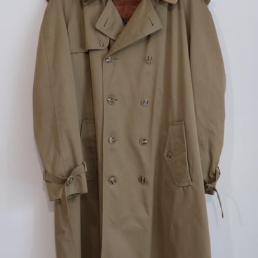 Vintage 80s/90s Mighty-Mac Trench Coat Tan w/ Liner Men's Size 44 