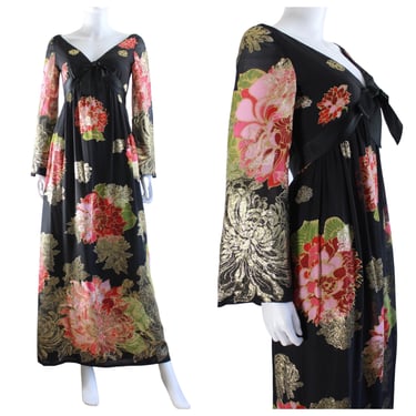 RARE 1960s Malcom Starr Dress - Elinor Simmons for Malcom Starr - Vintage Designer Dress - Chrysanthemum Novelty Print Dress | Size Small 