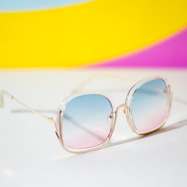 Retro Oversized Sunglasses Sunset Fade Lenses 