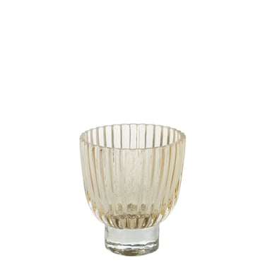 Delia Fluted Glass Votive, Champagne