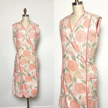 Vintage 1930s Dress Late 1920s Cotton Housedress Wrap Dress 