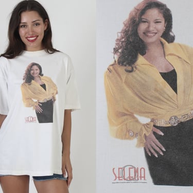 Vintage 1995 Selena Quintanilla Shirt, 90s Rare Band Photo Print Tee, Tex Mex Music Top Size XL 