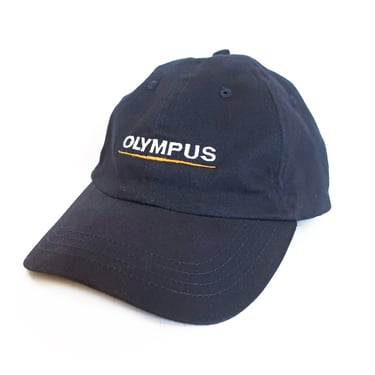 Olympus hat / Olympus Stylus / 1990s navy blue Olympus camera strapback cotton dad hat 