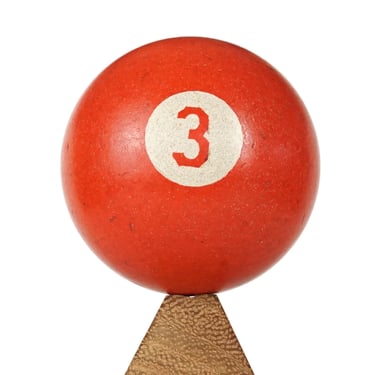 No 3 Billiard Ball 2" Vintage Three III Red Pool Ball 