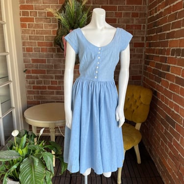 1980s Chambray Dress