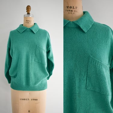 1980s Bright Green Pullover Sweater 
