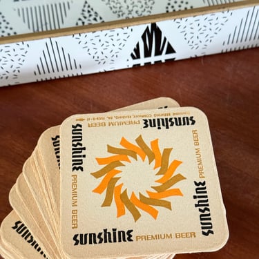Vintage Sunrise Beer Paper Bar Coasters 