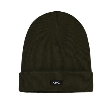 A.P.C. 'Autumn' Green Wool Beanie Men