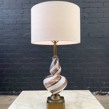 Mid-Century Modern Italian Swirl Murano Glass Table Lamp, c.1960’s 