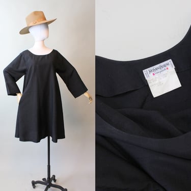 1980s YSL little black TRAPEZE dress small medium | new fall 