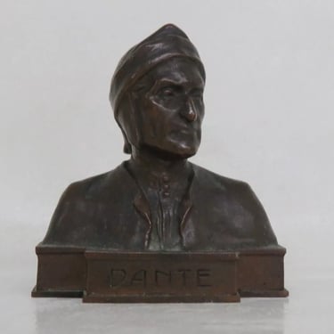 *H Muller Bronze Bust of Dante Small Figurine 3982B
