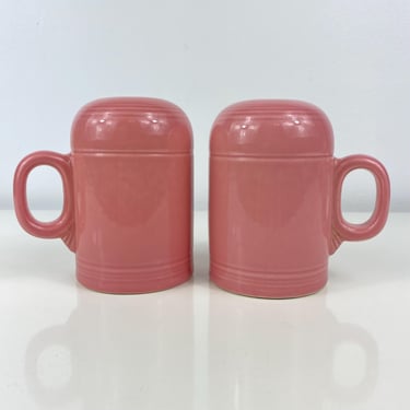 Fiestaware Original Rose Pink Table Top Salt and Pepper set by Homer Laughlin China Co., Stove top S&P Fiesta 1950s dinner ware, Replacement 