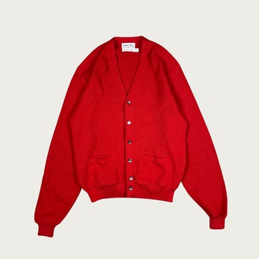 (L) 70s Vintage Red Wool Cardigan