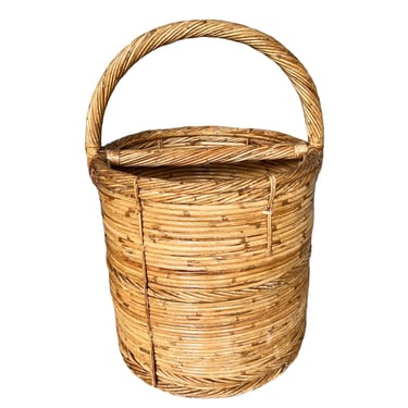 Bamboo Vintage Storage Basket with Handle 