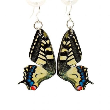 Swallowtail Wings Wood Earrings