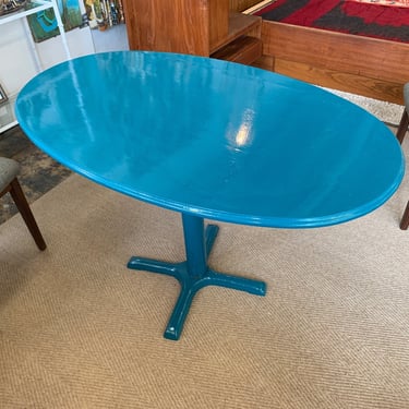 Oval Teal Lacquered Table