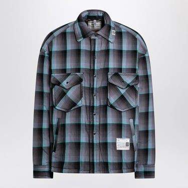 Maison Mihara Yasuhiro Blue Padded Shirt With Check Pattern Men