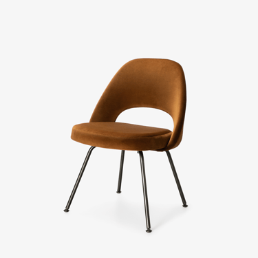 Saarinen Executive Armless Chairs in Velvet, Bronze