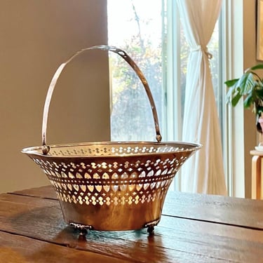 Large Antique Sterling Swing Handle Flower Basket 354.37g | 9.5”x 9” 