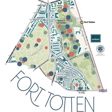 Fort Totten DC neighborhood map print 11x17 